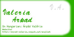 valeria arpad business card