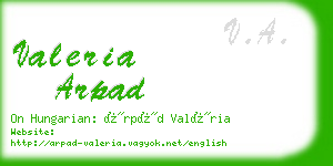 valeria arpad business card